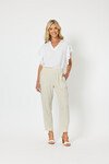 GORDON SMITH RIBBED WAIST LINEN PANT