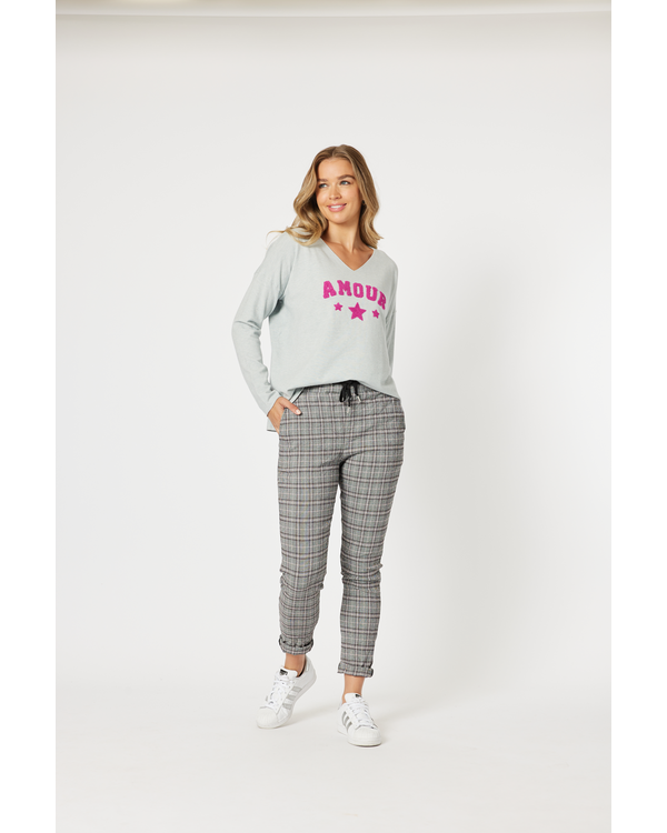 THREADZ CRYSTAL CHECK JOGGER PANT