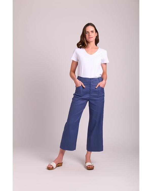 FOIL WIDE LEG TROUSERS