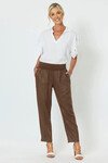 GORDON SMITH RIBBED WAIST LINEN PANT