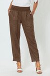 GORDON SMITH RIBBED WAIST LINEN PANT