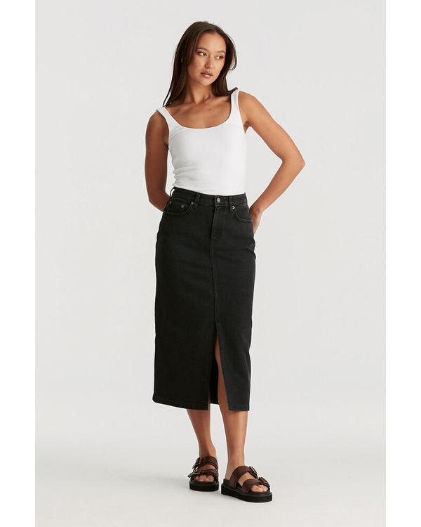 RIDERS HI MIDI SKIRT