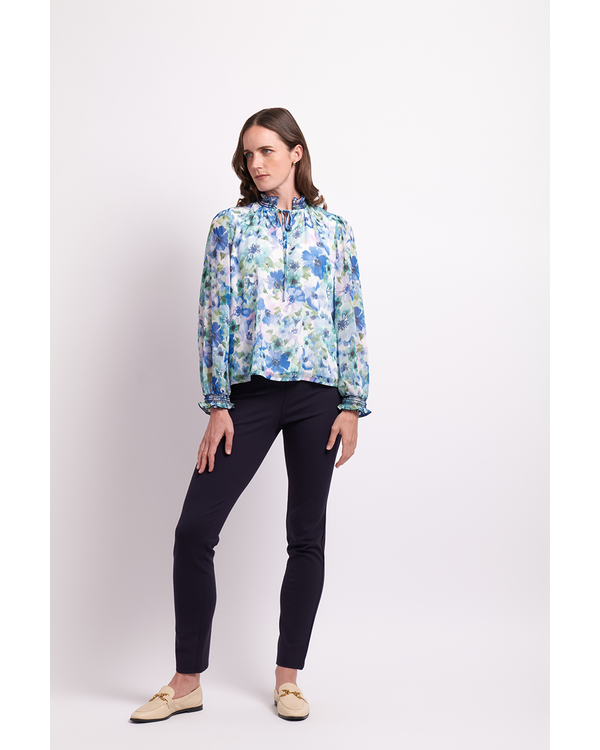 MEMO SHIRRED BLOUSE